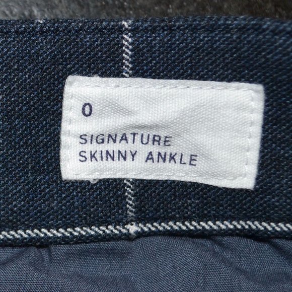 Gap Size 0 Blue and Gray Striped Pants - Picture 3 of 4